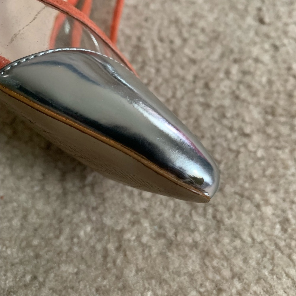 Bcbgeneration Orange Suede Clear Pvc Cynthia Heels - image 4